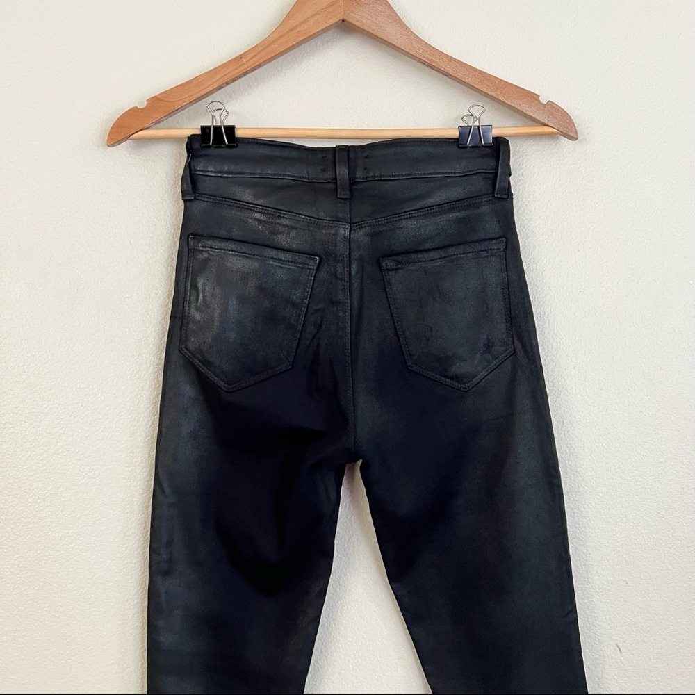 L’AGENCE Marguerite High Rise Skinny Jeans in Black Coated - Picture 7 of 8